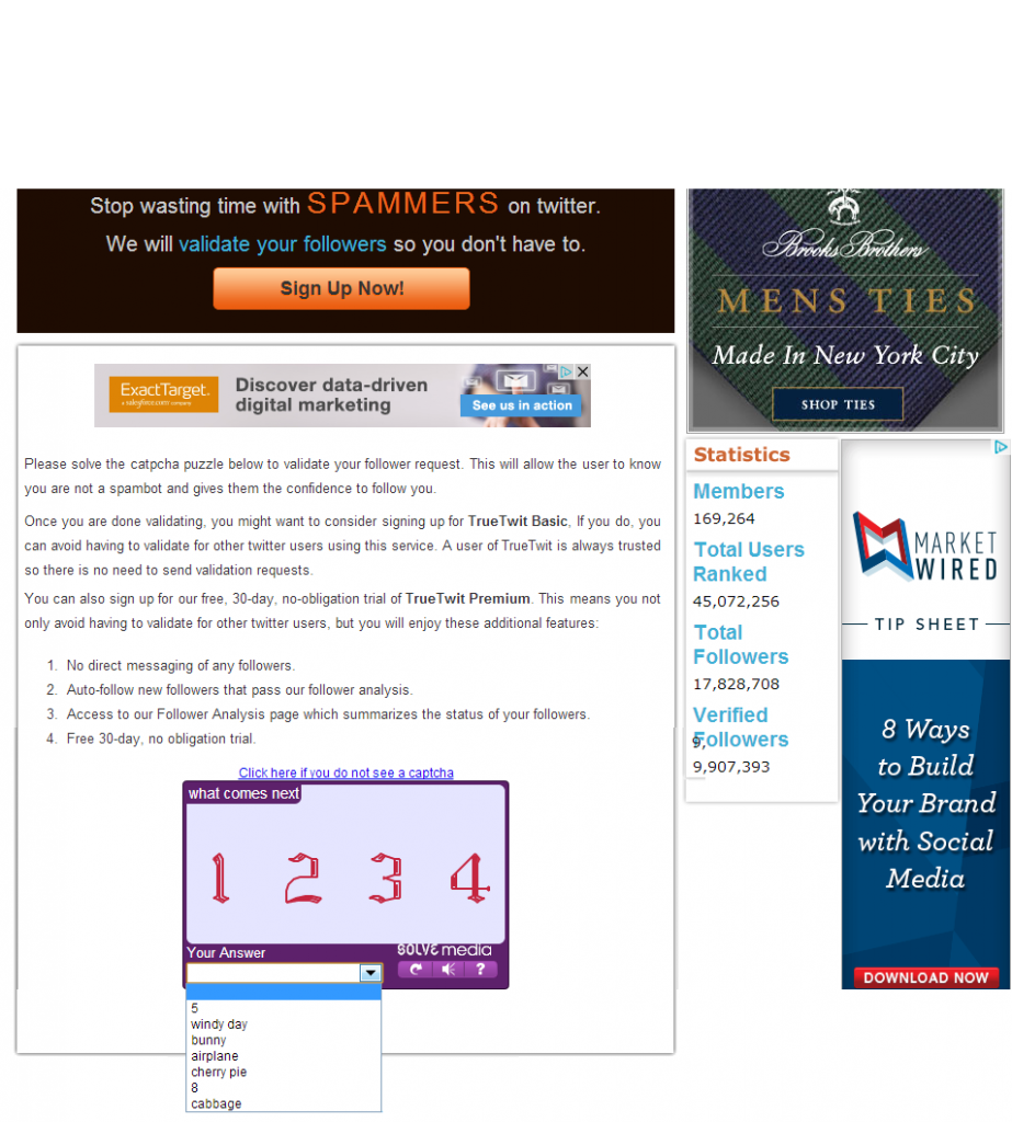 TrueTwit example screen