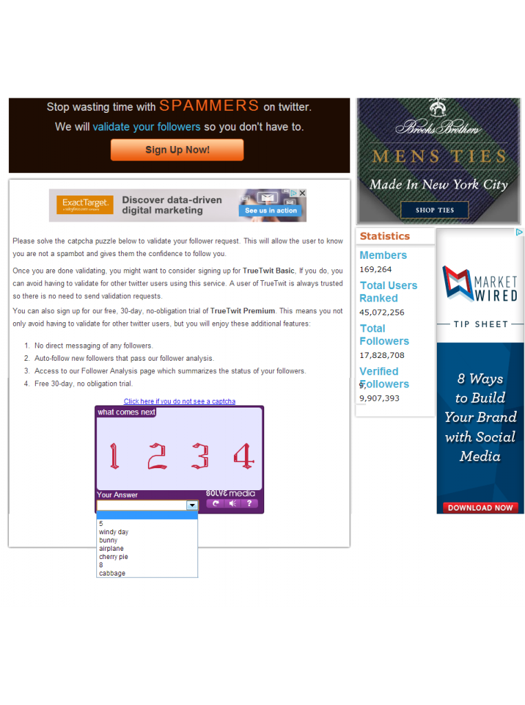 TrueTwit example screen